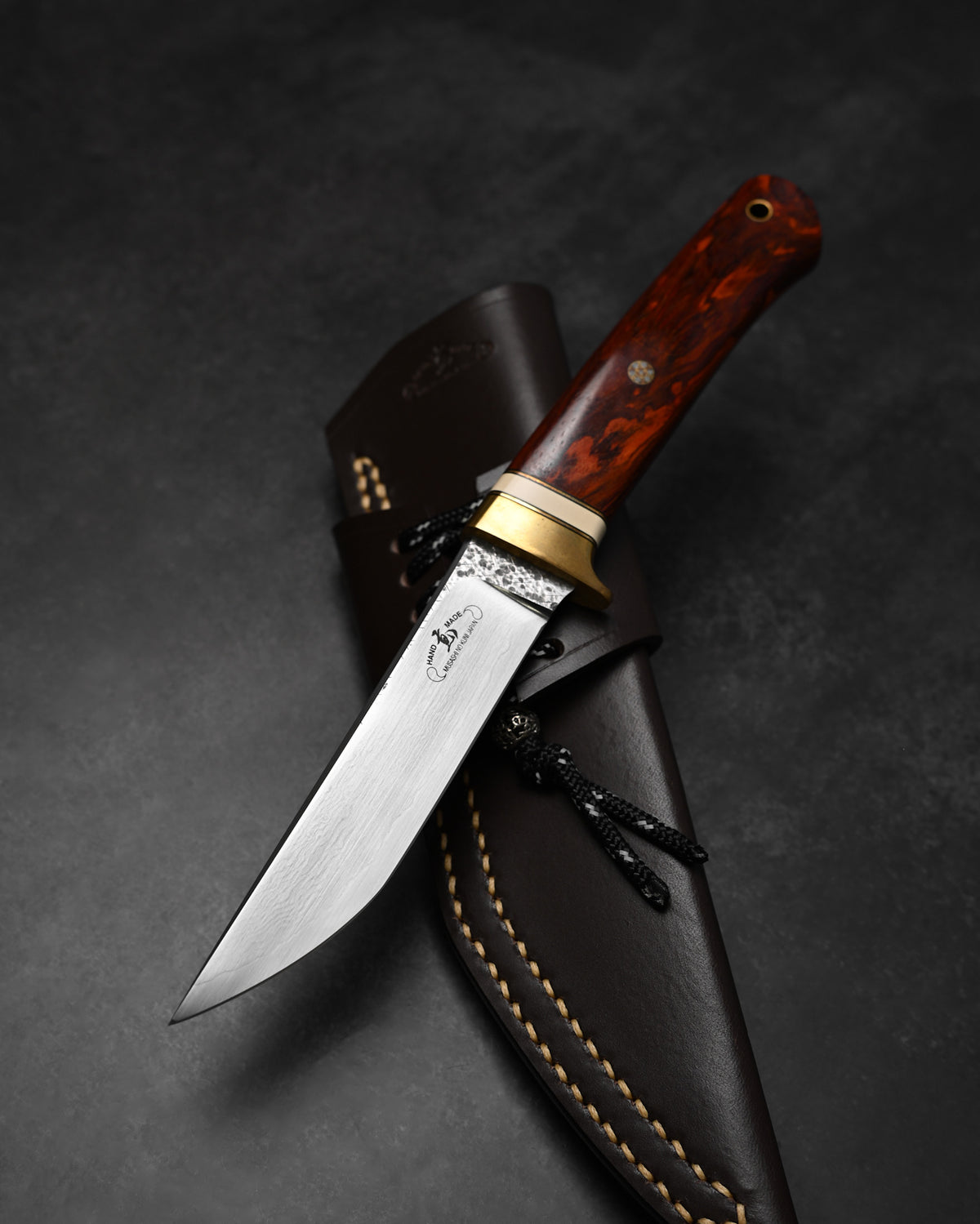 Hiroshi Suzuki VG10 33-Layer Damascus Outdoor Knife – Cocobolo Burl Handle