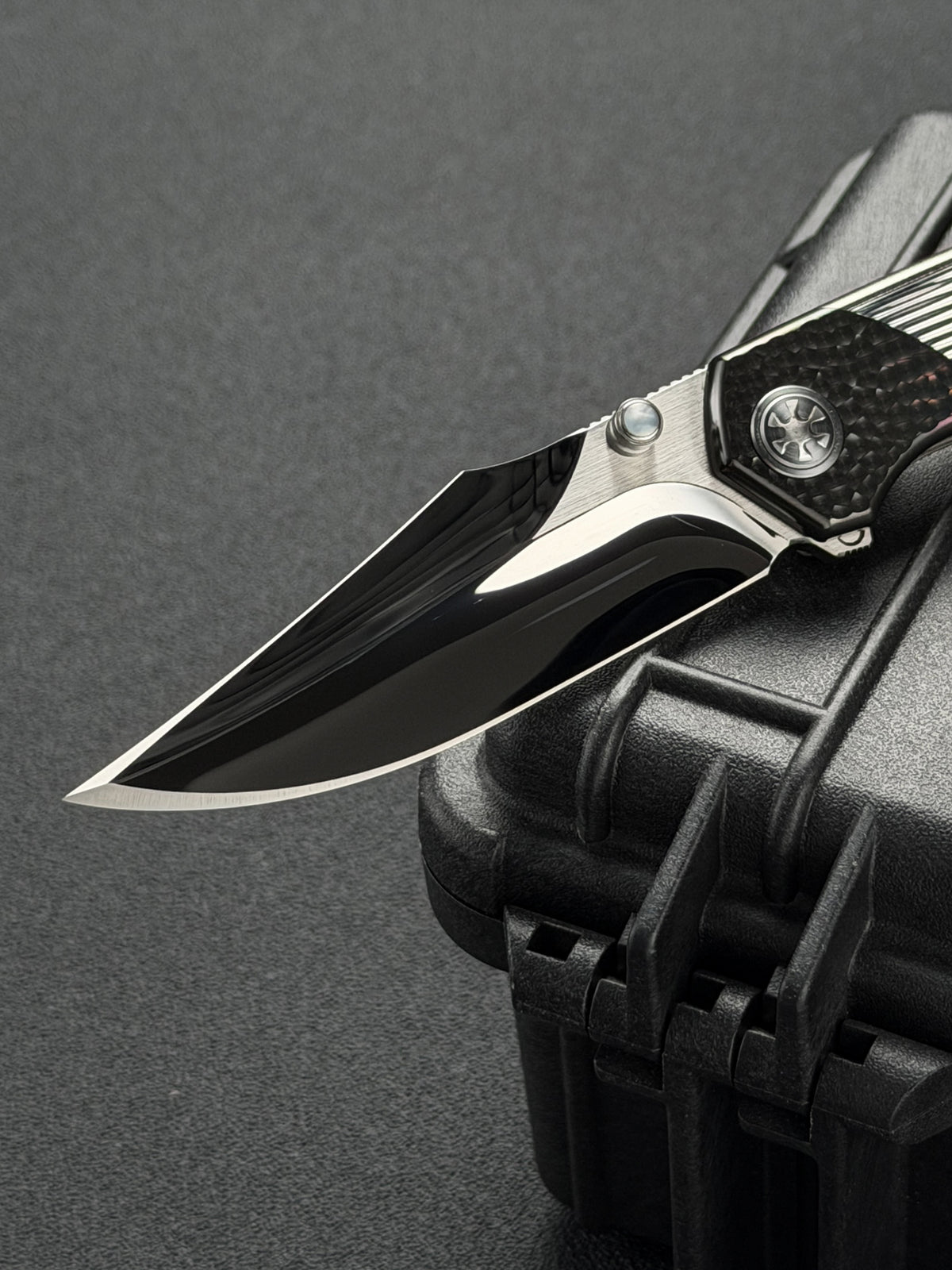 Infinite Charlie Knives Raku II M390 Diamond-Pattern Titanium Custom Folding Knife