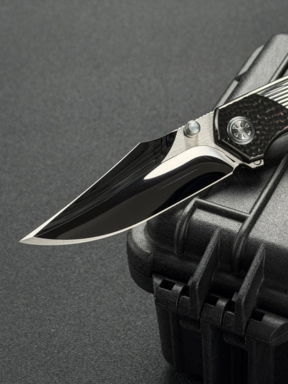 Infinite Charlie Knives Raku II M390 Diamond-Pattern Titanium Custom Folding Knife