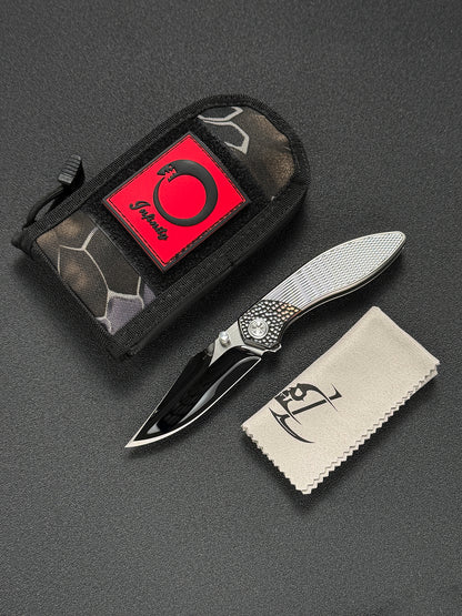 Infinite Charlie Knives Raku II M390 Diamond-Pattern Titanium Custom Folding Knife