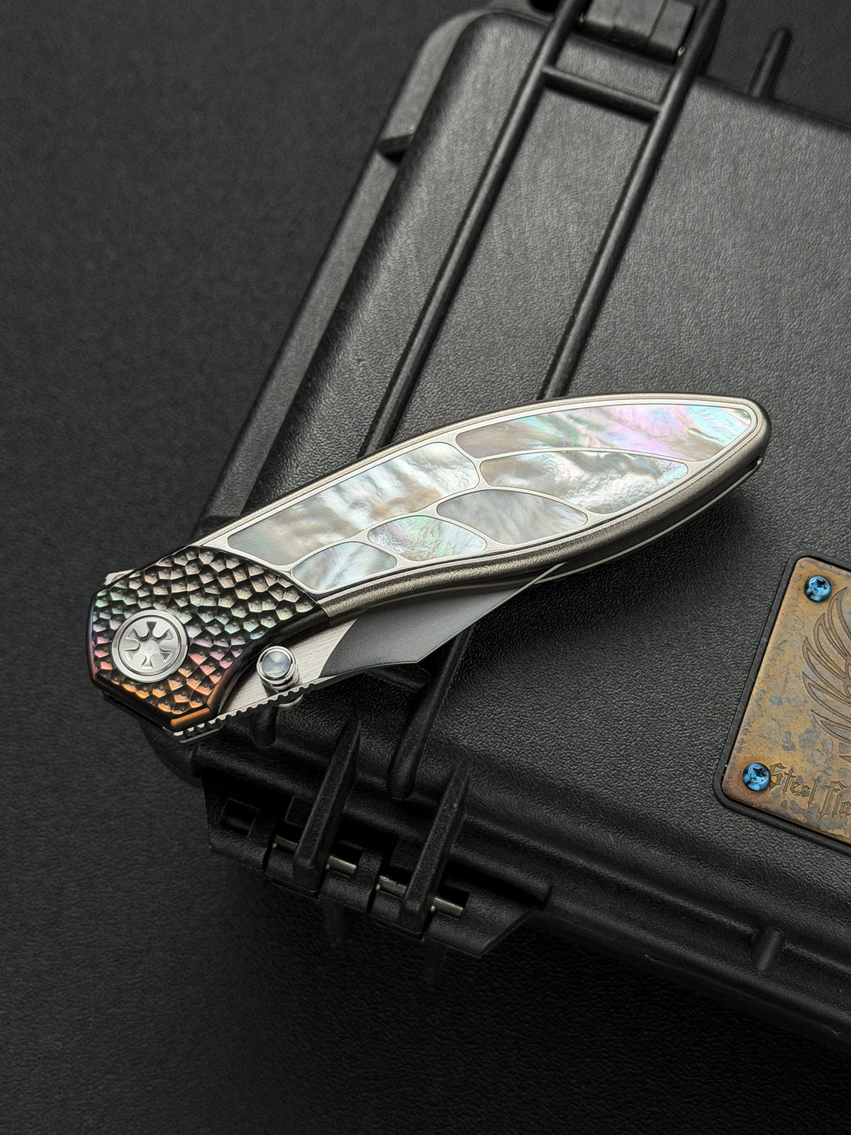 Infinite Charlie Knives 樂二 M390 チタン 深海産マザーオブパール カスタムフォールディングナイフ