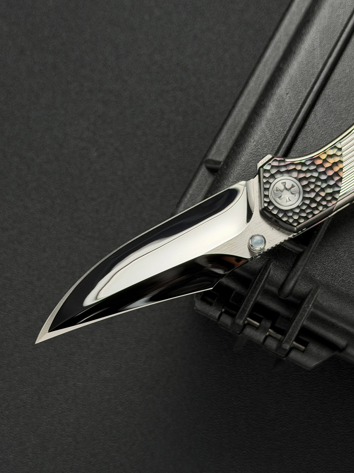 Infinite Charlie Knives Raku II M390 Diamond-Pattern Titanium Custom Folding Knife
