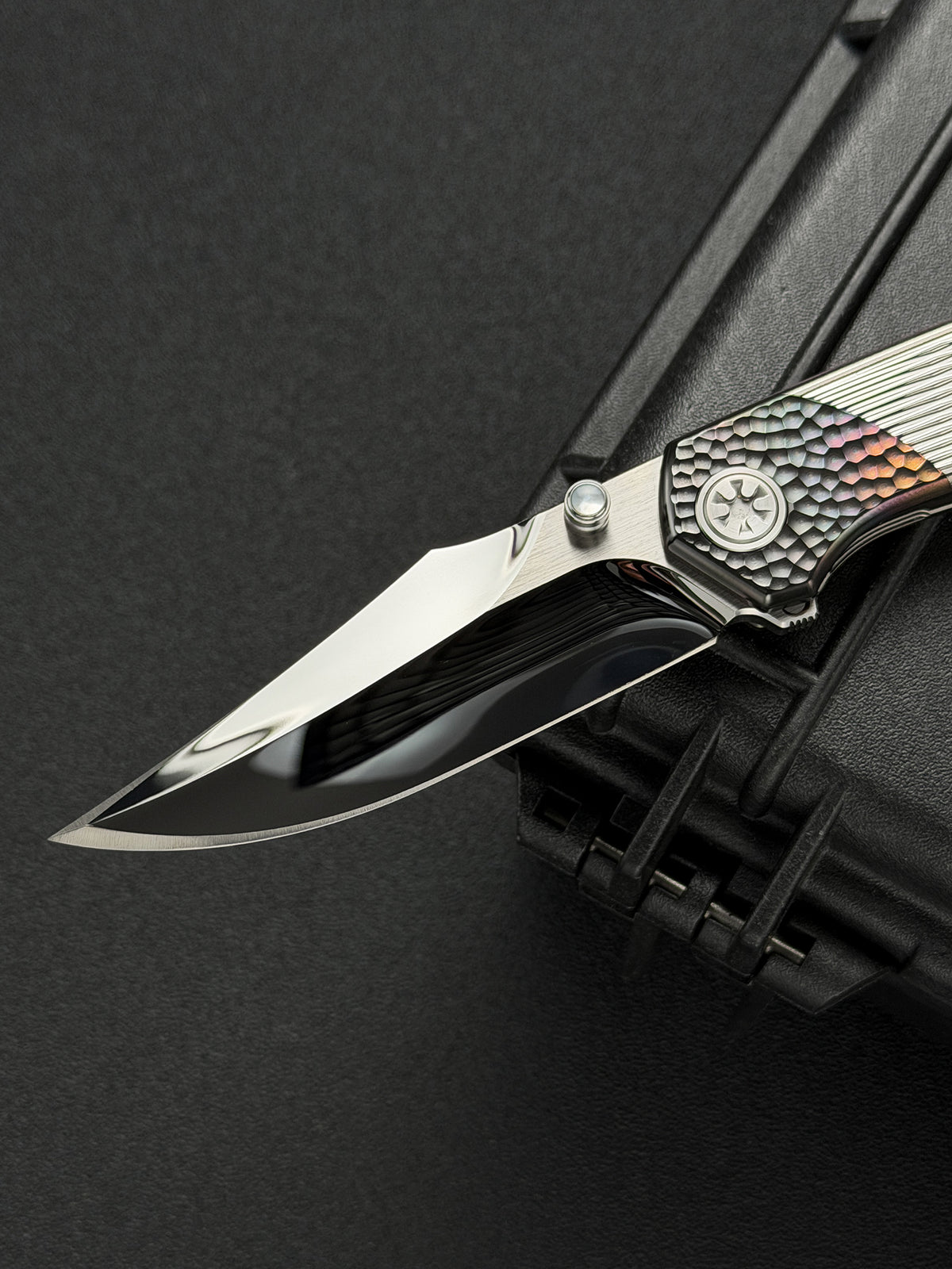 Infinite Charlie Knives Raku II M390 Diamond-Pattern Titanium Custom Folding Knife