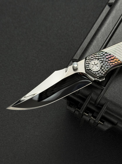 Infinite Charlie Knives Raku II M390 Diamond-Pattern Titanium Custom Folding Knife