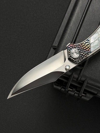 Infinite Charlie Knives 樂二 M390 チタン 深海産マザーオブパール カスタムフォールディングナイフ