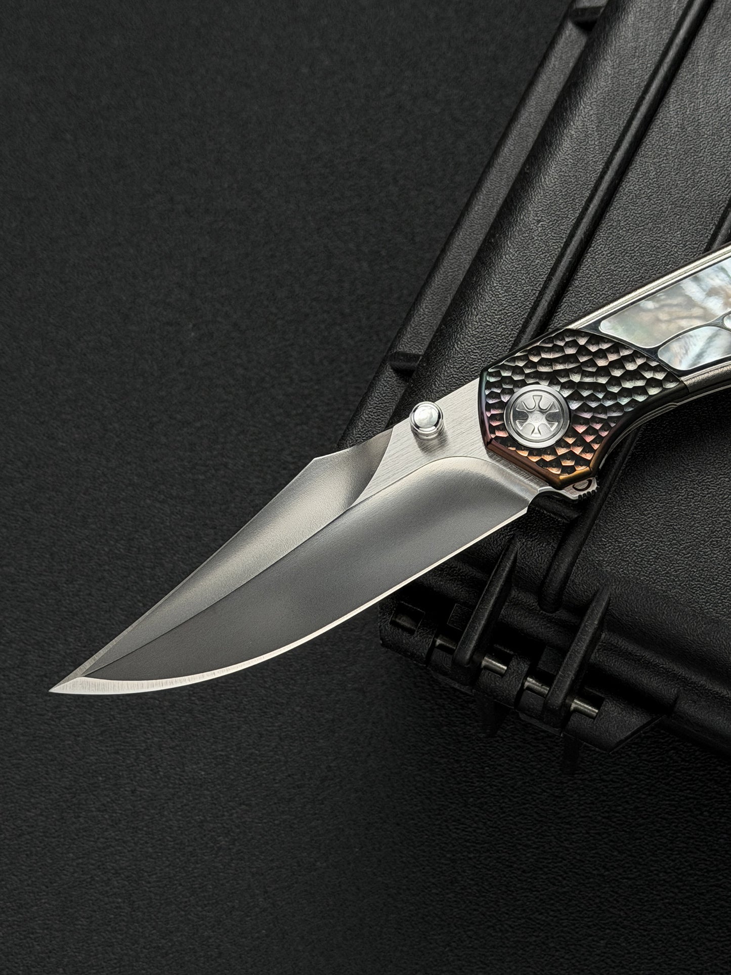 Infinite Charlie Knives 樂二 M390 チタン 深海産マザーオブパール カスタムフォールディングナイフ