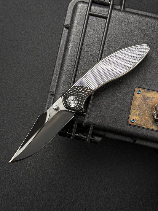 Infinite Charlie Knives 樂二 M390 チタン ダイヤモンドパターン カスタムフォールディングナイフ