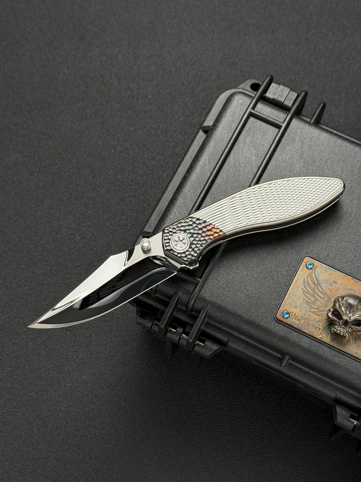 Infinite Charlie Knives Raku II M390 Diamond-Pattern Titanium Custom Folding Knife