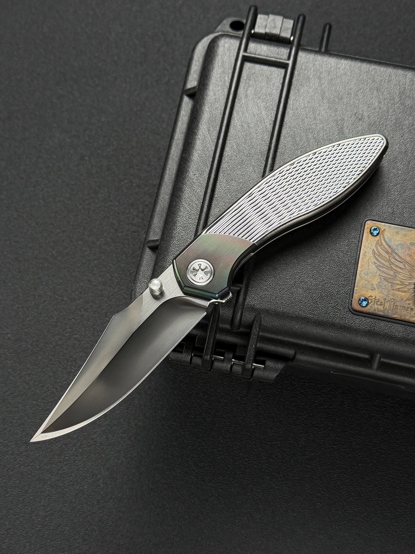 Infinite Charlie Knives Raku II M390 Matte Titanium Custom Folding Knife