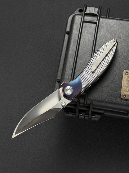 Infinite Charlie Knives Raku II M390 Matte Titanium Custom Folding Knife