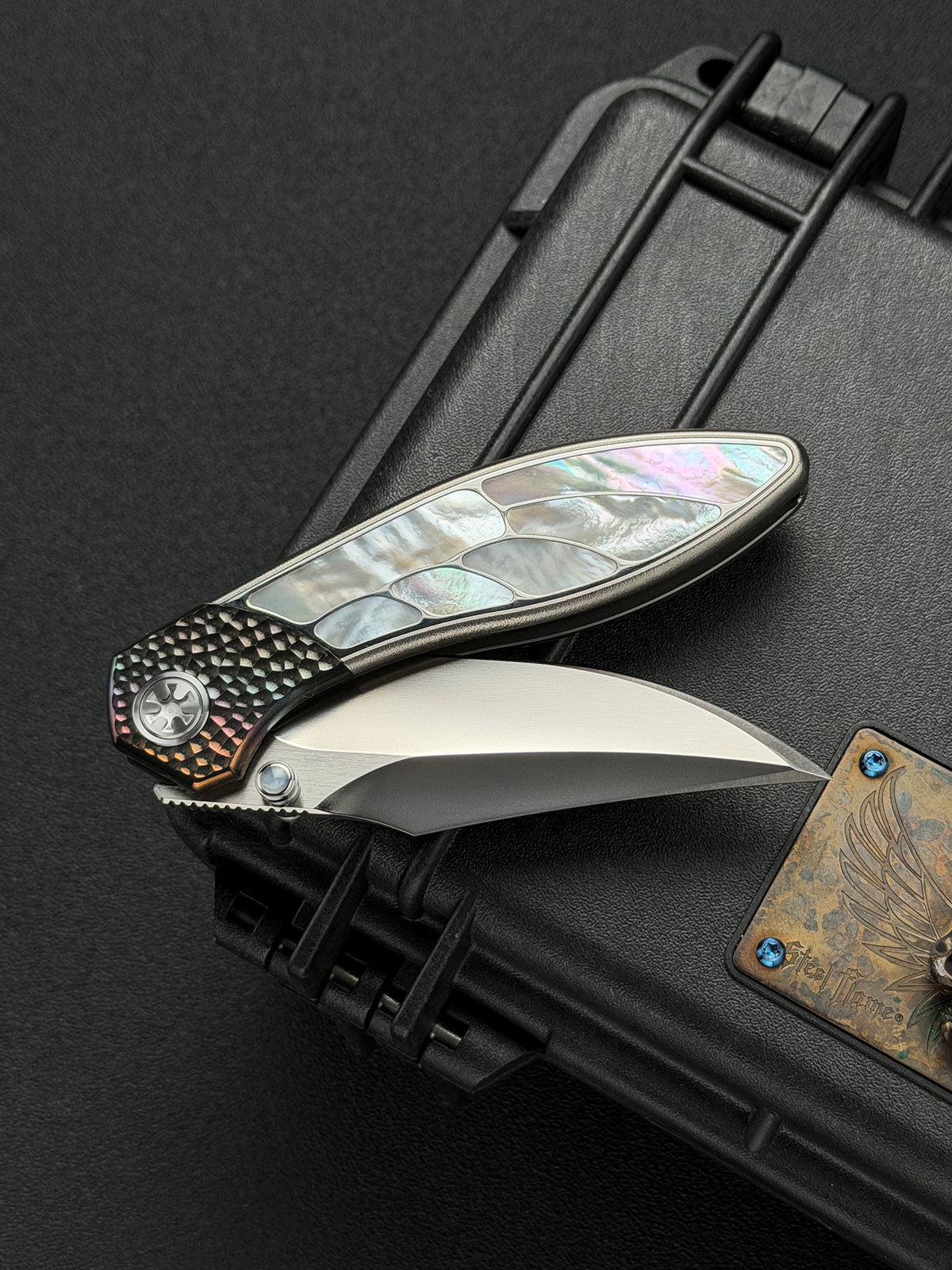 Infinite Charlie Knives 樂二 M390 チタン 深海産マザーオブパール カスタムフォールディングナイフ