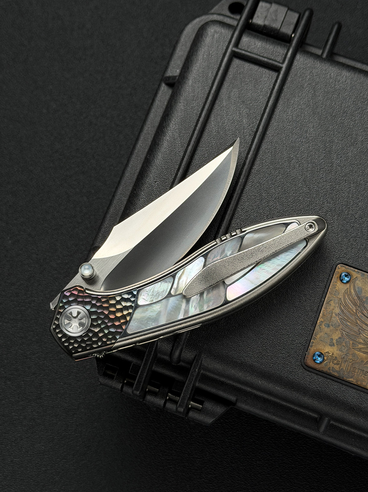 Infinite Charlie Knives 樂二 M390 チタン 深海産マザーオブパール カスタムフォールディングナイフ