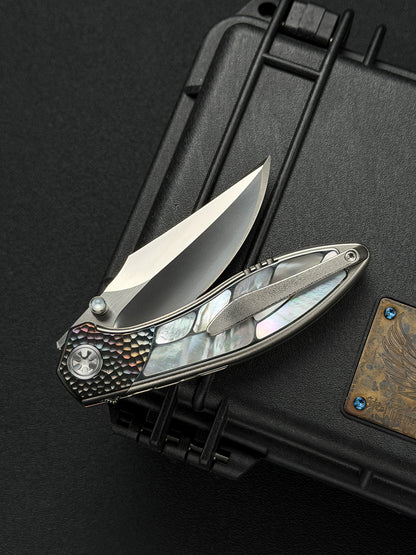 Infinite Charlie Knives 樂二 M390 チタン 深海産マザーオブパール カスタムフォールディングナイフ