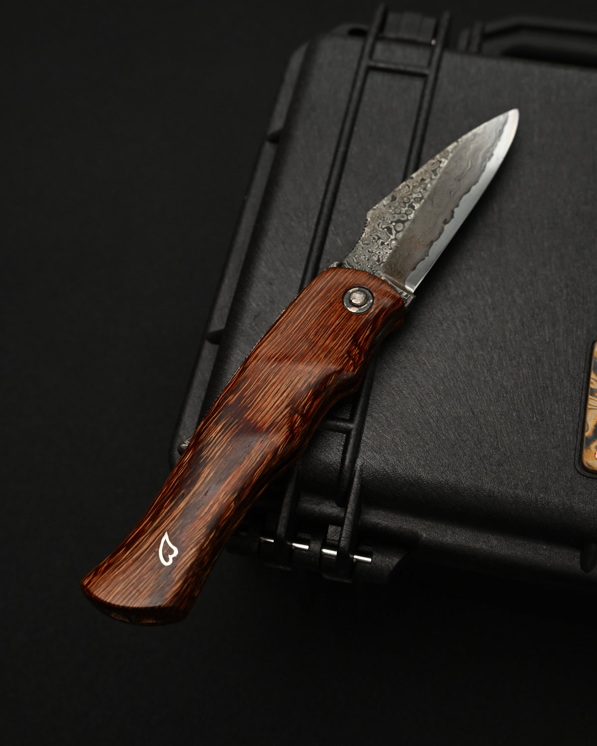 Kazushi Machida Handmade Higonokami-Style Folding Knife – Hand-Forged Damascus / One-Piece Wood Handle / Japan