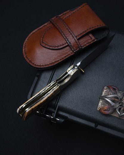 Rare Kazuyuki Sakurai “Shiden” Handmade Custom Folding Knife – RWL-34 / Mokume Gane / Mammoth Ivory