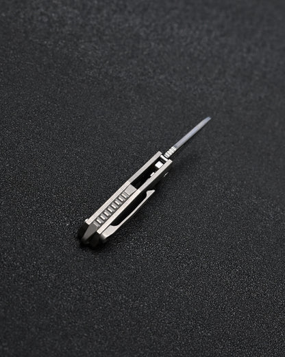 KEYUNITY KK04 超小型 チタン ダマスカス EDC フォールディングナイフ