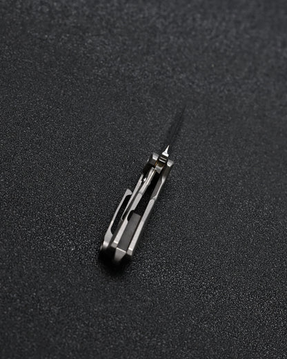 KEYUNITY KK04 超小型 チタン ダマスカス EDC フォールディングナイフ