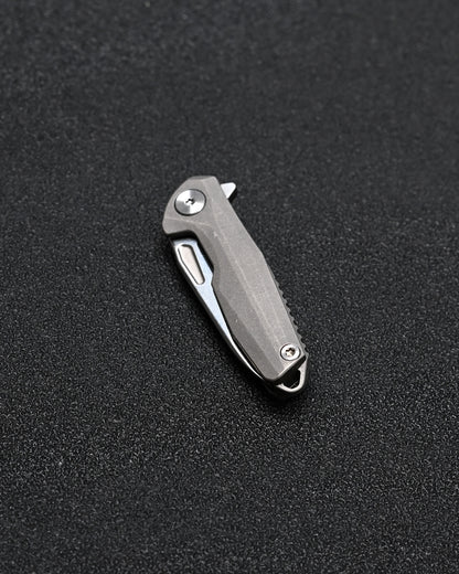 KEYUNITY KK04 超小型 チタン ダマスカス EDC フォールディングナイフ