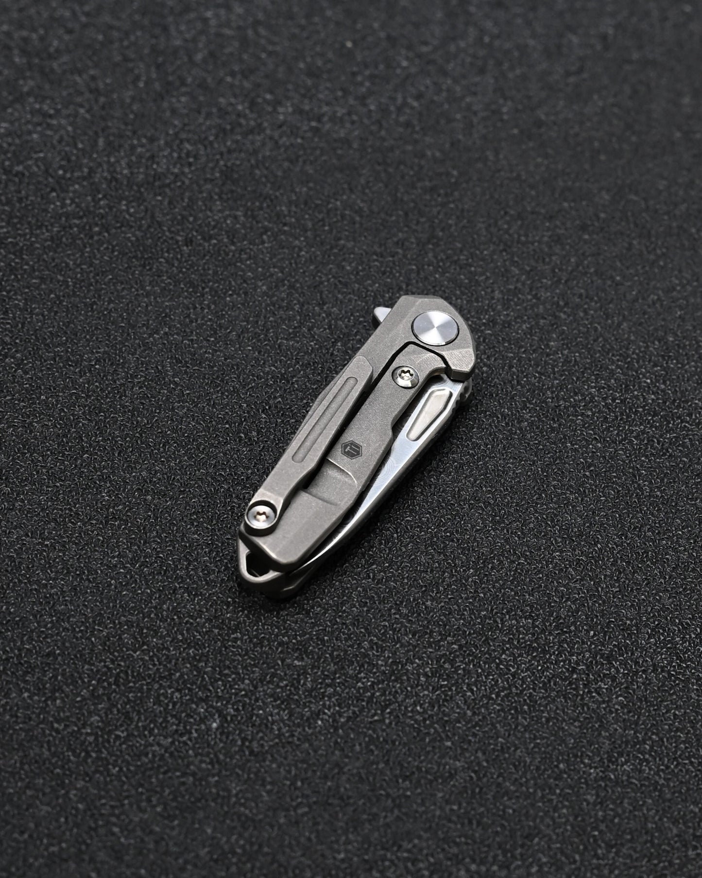 KEYUNITY KK04 超小型 チタン ダマスカス EDC フォールディングナイフ