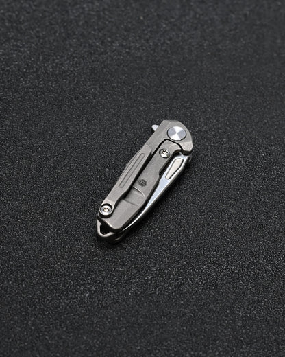 KEYUNITY KK04 超小型 チタン ダマスカス EDC フォールディングナイフ