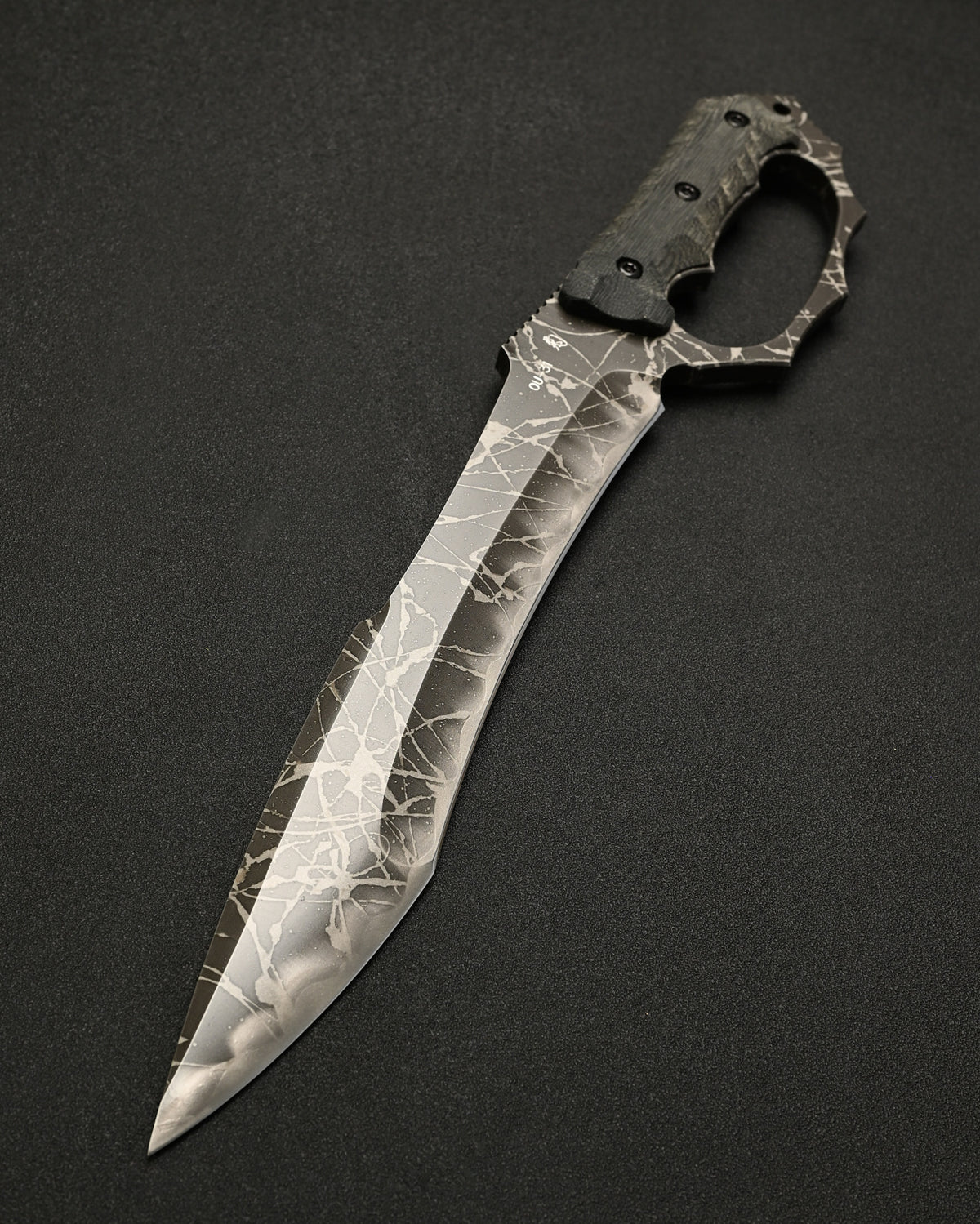 Ultra-Rare KIKU KNIVES Raijin Custom Knife by Kiku Matsuda – Guarded Edition / OU31 Steel / Black Canvas Micarta / Hand-Signed