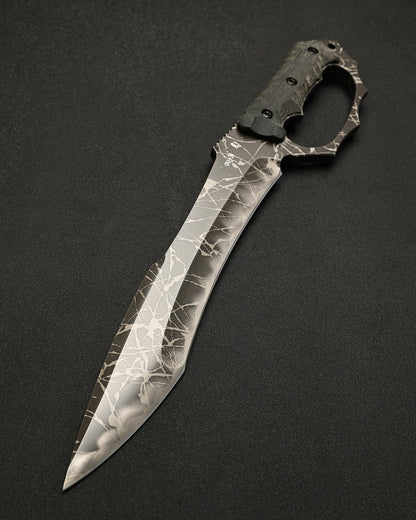 Ultra-Rare KIKU KNIVES Raijin Custom Knife by Kiku Matsuda – Guarded Edition / OU31 Steel / Black Canvas Micarta / Hand-Signed