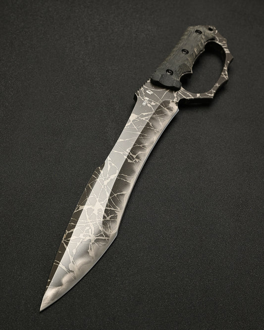 Ultra-Rare KIKU KNIVES Raijin Custom Knife by Kiku Matsuda – Guarded Edition / OU31 Steel / Black Canvas Micarta / Hand-Signed