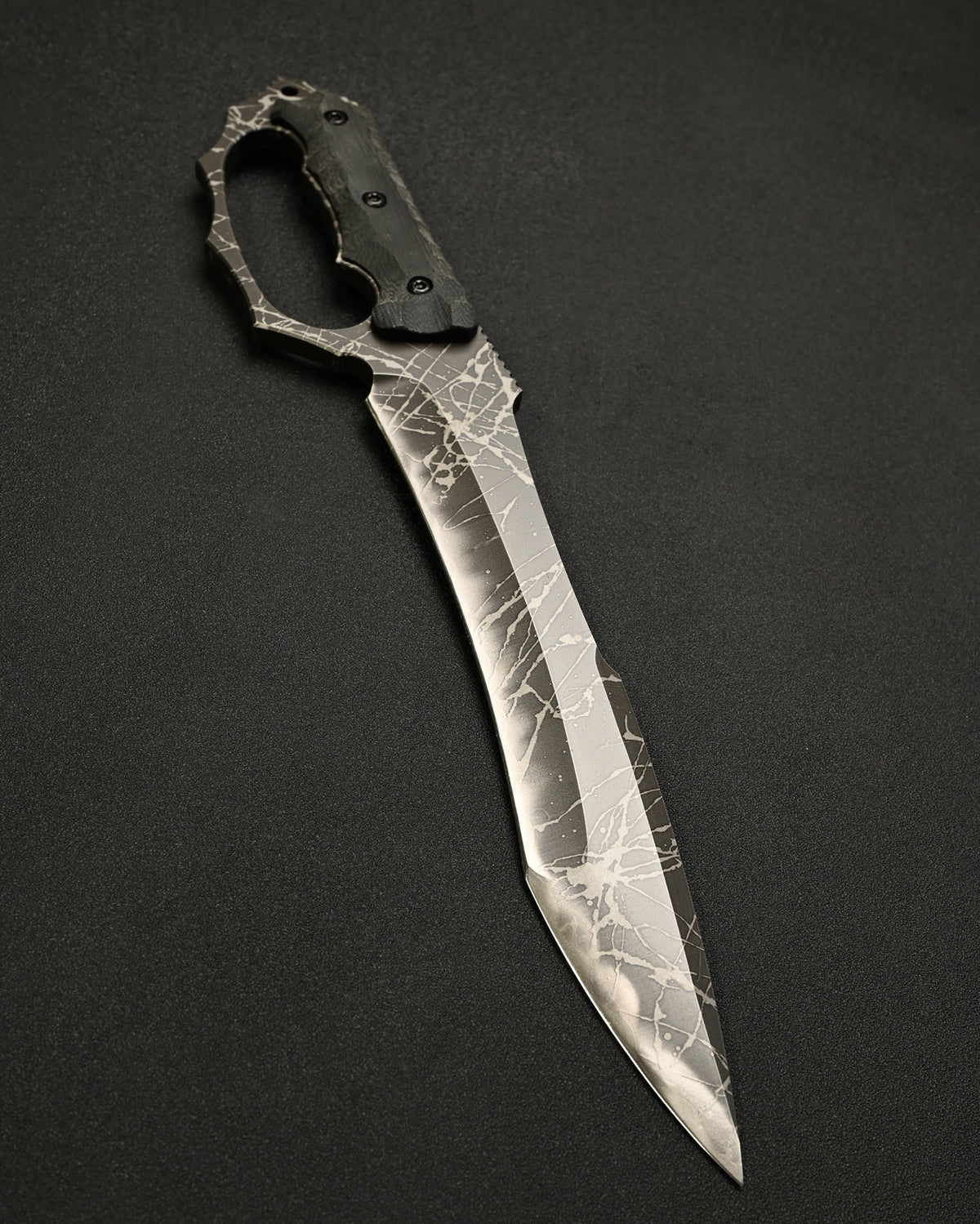 Ultra-Rare KIKU KNIVES Raijin Custom Knife by Kiku Matsuda – Guarded Edition / OU31 Steel / Black Canvas Micarta / Hand-Signed