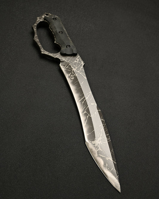 Ultra-Rare KIKU KNIVES Raijin Custom Knife by Kiku Matsuda – Guarded Edition / OU31 Steel / Black Canvas Micarta / Hand-Signed