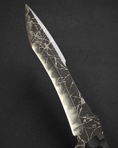 Ultra-Rare KIKU KNIVES Raijin Custom Knife by Kiku Matsuda – Guarded Edition / OU31 Steel / Black Canvas Micarta / Hand-Signed