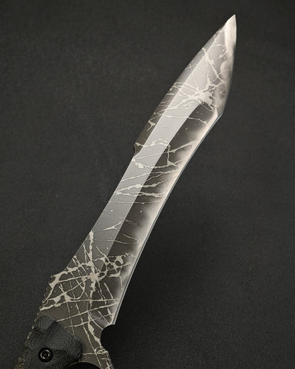 Ultra-Rare KIKU KNIVES Raijin Custom Knife by Kiku Matsuda – Guarded Edition / OU31 Steel / Black Canvas Micarta / Hand-Signed