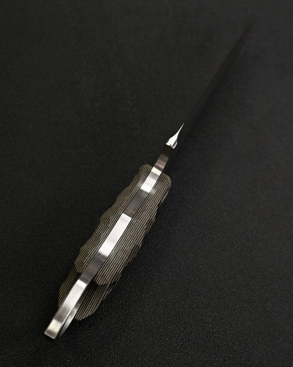 KIKU KNIVES Badger Forged Custom Fixed Blade by Masayuki Matsuda – SPG2 Steel / Layered G-10 / Kydex Sheath / Hand-Signed