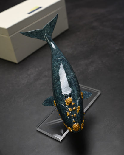 Rare Ginza Exhibition Edition Kurosawa Tsuguo Semi-Kujira Damascus Mini Knife Handmade Art