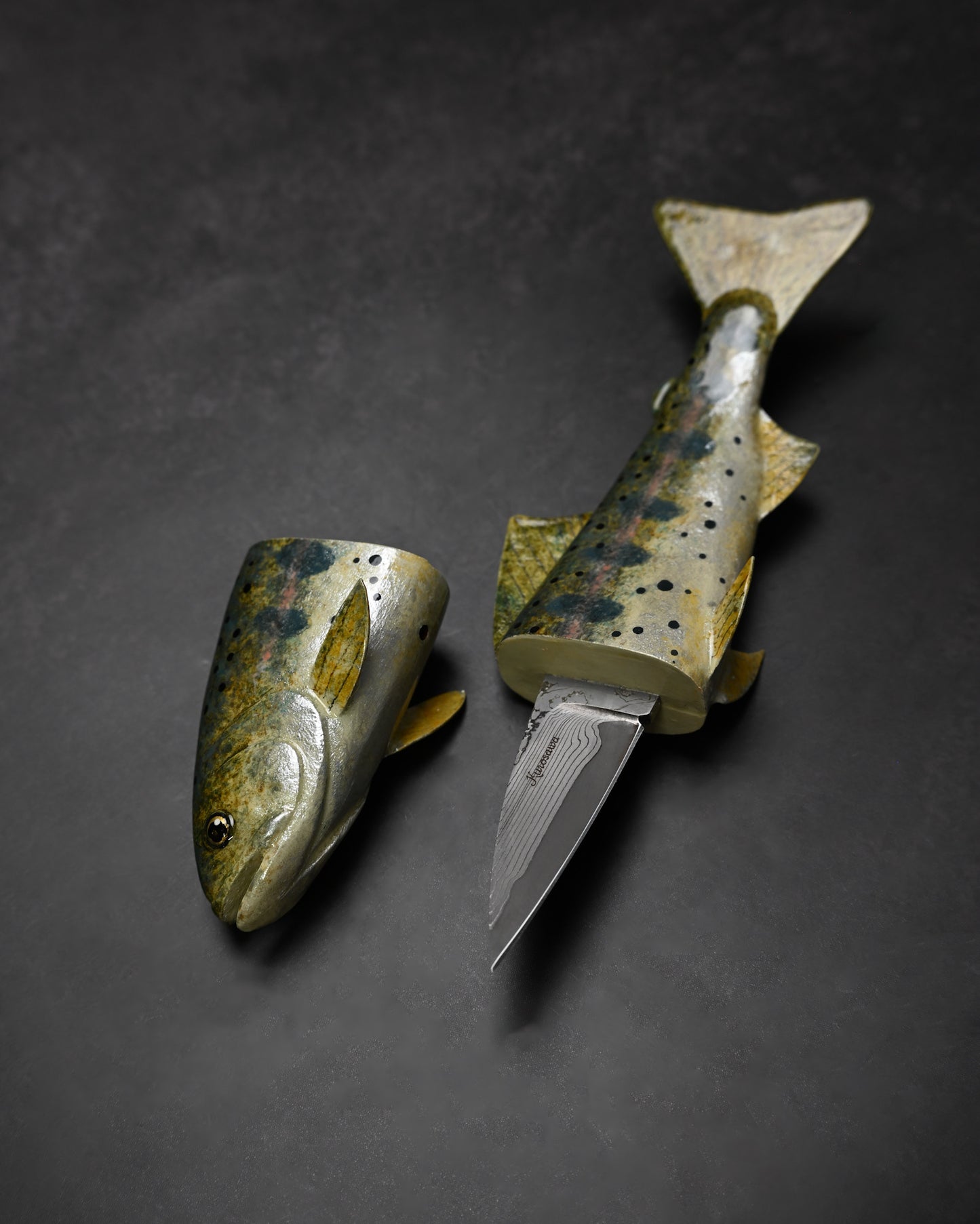 Rare Ginza Exhibition Edition Kurosawa Tsuguo Yamame Damascus Mini Knife Handmade Art