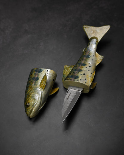 Rare Ginza Exhibition Edition Kurosawa Tsuguo Yamame Damascus Mini Knife Handmade Art