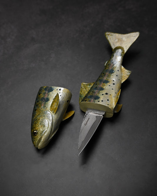 Rare Ginza Exhibition Edition Kurosawa Tsuguo Yamame Damascus Mini Knife Handmade Art