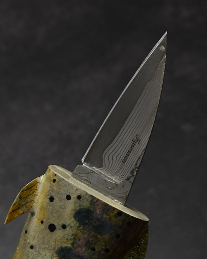 Rare Ginza Exhibition Edition Kurosawa Tsuguo Yamame Damascus Mini Knife Handmade Art