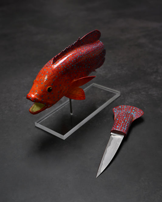 Rare Ginza Exhibition Edition Kurosawa Tsuguo Yukata Hata Damascus Mini Knife Handmade Art