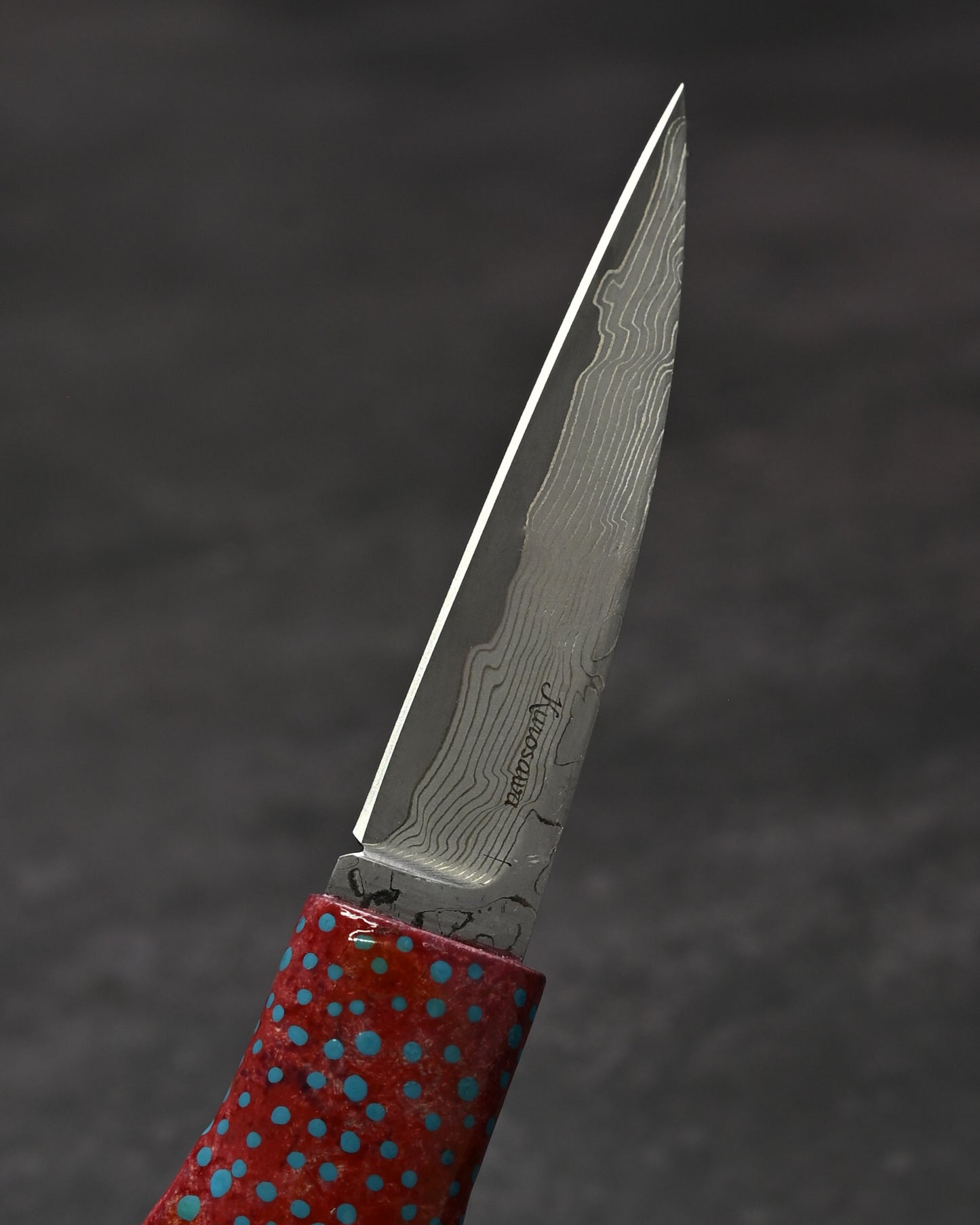 Rare Ginza Exhibition Edition Kurosawa Tsuguo Yukata Hata Damascus Mini Knife Handmade Art