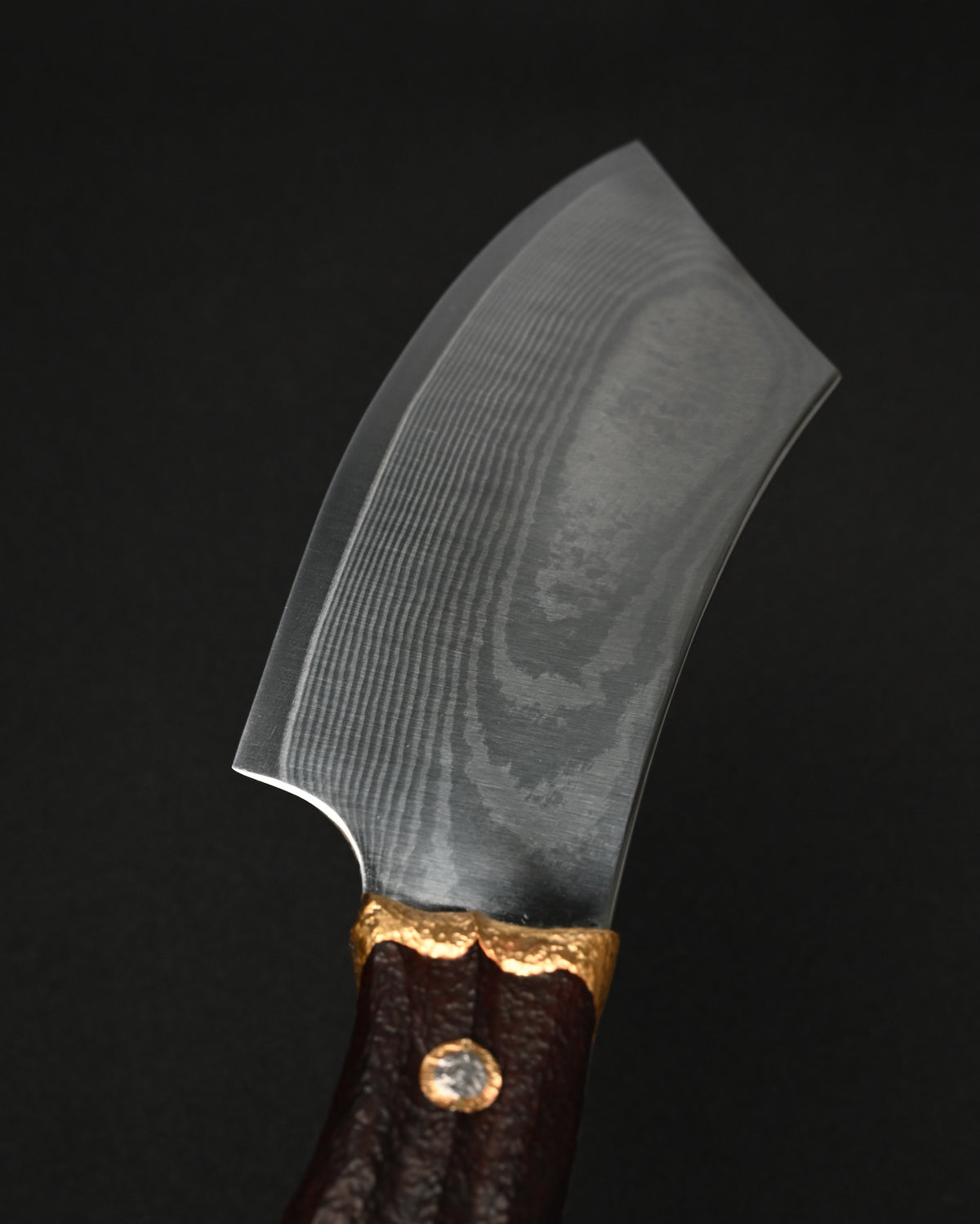 Rare Masataka Fukuda × Wtopia × Sunizumi Custom Knife – SG2 Damascus-Layered Steel / Rosewood / Bronze & Nickel Silver / Mammoth Ivory
