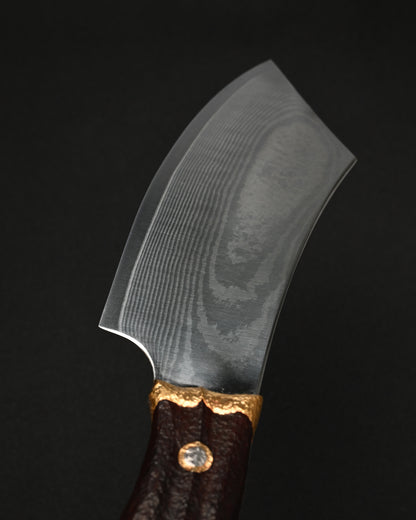 Rare Masataka Fukuda × Wtopia × Sunizumi Custom Knife – SG2 Damascus-Layered Steel / Rosewood / Bronze & Nickel Silver / Mammoth Ivory
