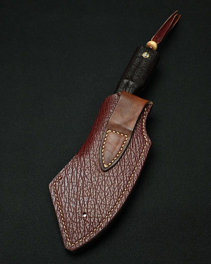 Rare Masataka Fukuda × Wtopia × Sunizumi Custom Knife – SG2 Damascus-Layered Steel / Rosewood / Bronze & Nickel Silver / Mammoth Ivory