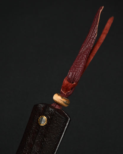 Rare Masataka Fukuda × Wtopia × Sunizumi Custom Knife – SG2 Damascus-Layered Steel / Rosewood / Bronze & Nickel Silver / Mammoth Ivory
