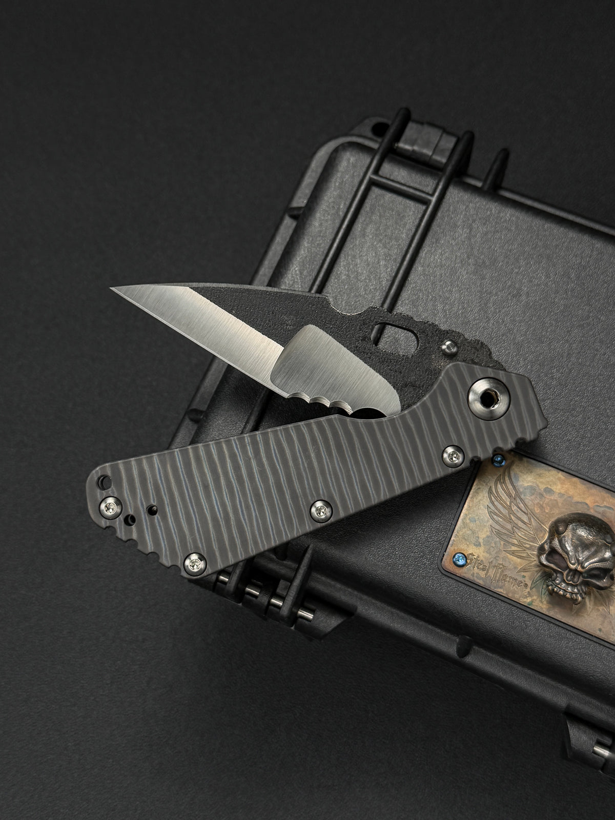 希少 Mick Strider Knives Custom SMF – Nightmare Grind MagnaCut / フル・フレイムチタン