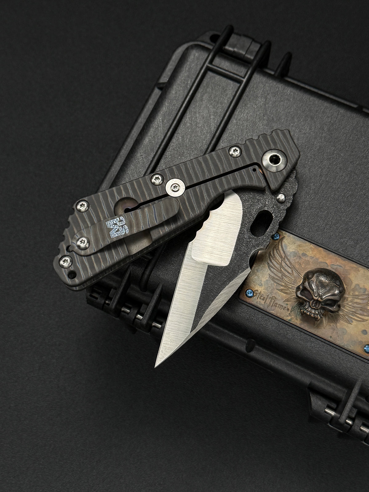 希少 Mick Strider Knives Custom SMF – Nightmare Grind MagnaCut / フル・フレイムチタン