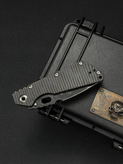 希少 Mick Strider Knives Custom SMF – Nightmare Grind MagnaCut / フル・フレイムチタン