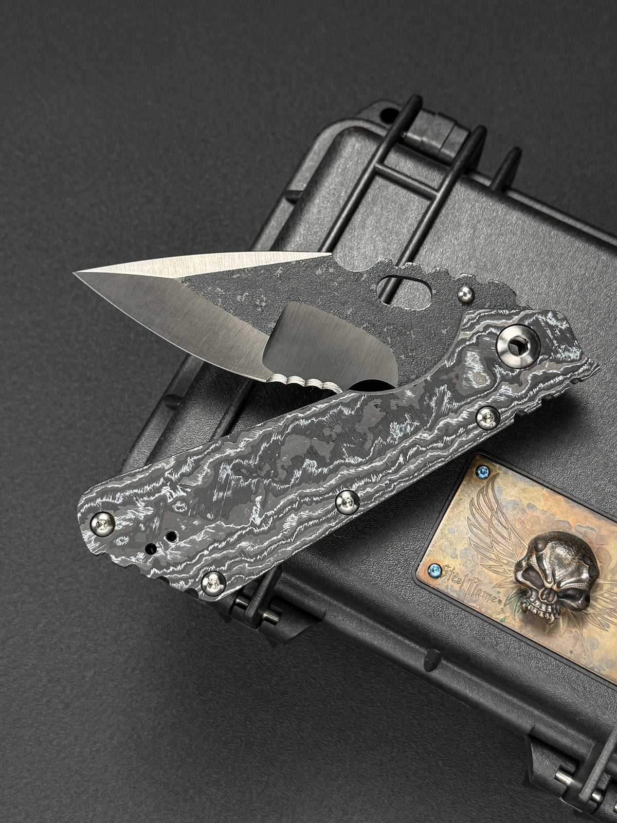 Ultra-Rare ONE-OFF Mick Strider Knives XL Custom Knife – White CarboTi / CTS-XHP