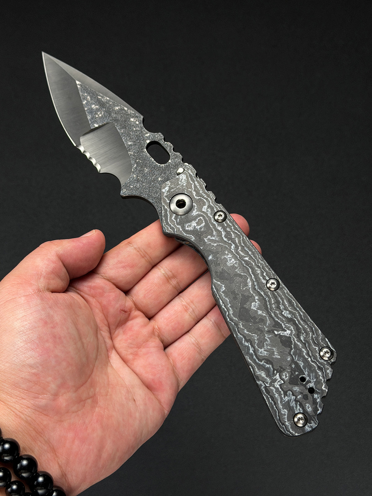 ONE-OFF Mick Strider Knives XL White CarboTi CTS-XHP カスタムナイフ