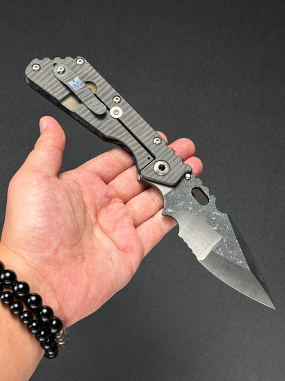 Ultra-Rare ONE-OFF Mick Strider Knives XL Custom Knife – White CarboTi / CTS-XHP