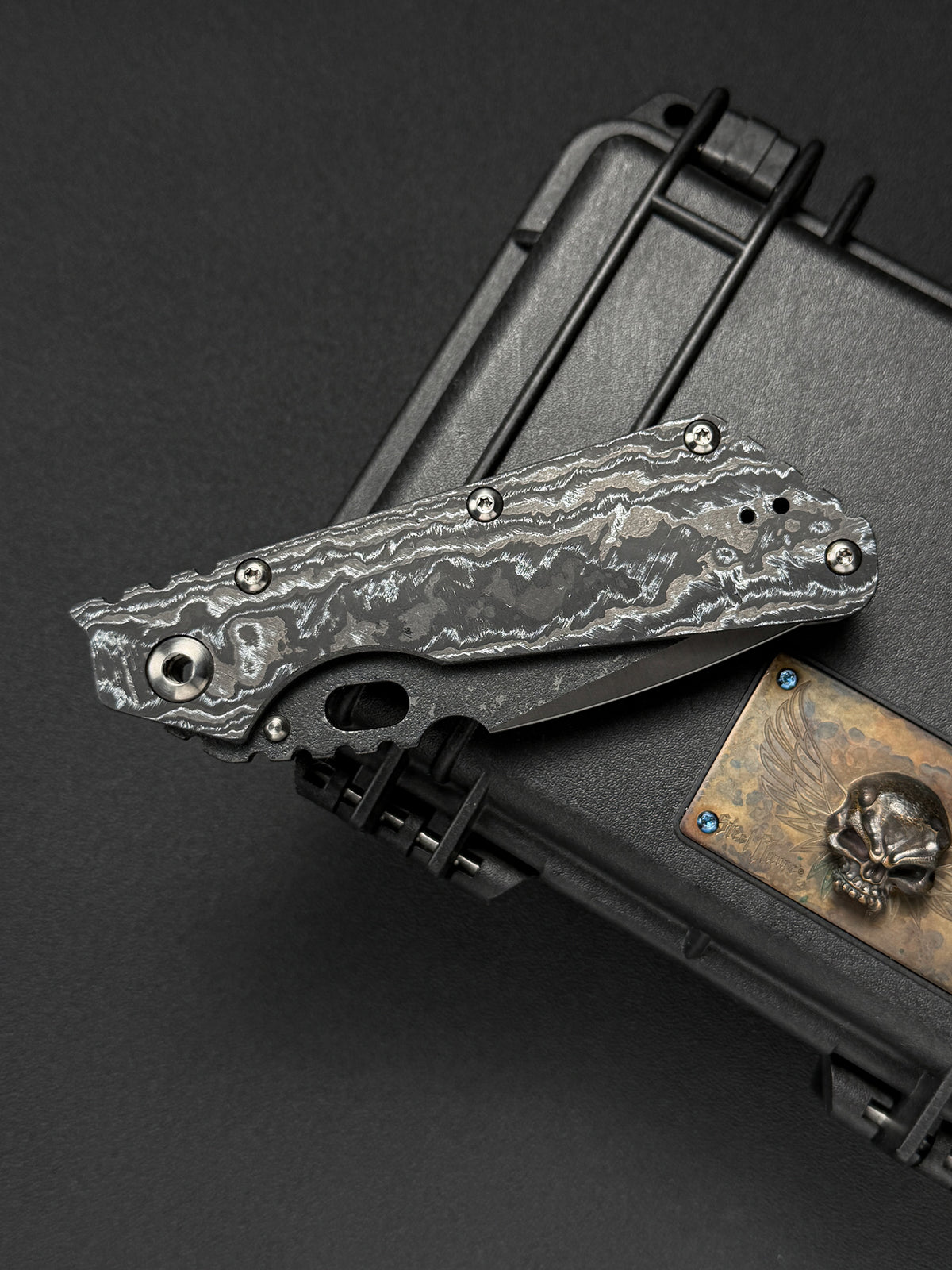 Ultra-Rare ONE-OFF Mick Strider Knives XL Custom Knife – White CarboTi / CTS-XHP